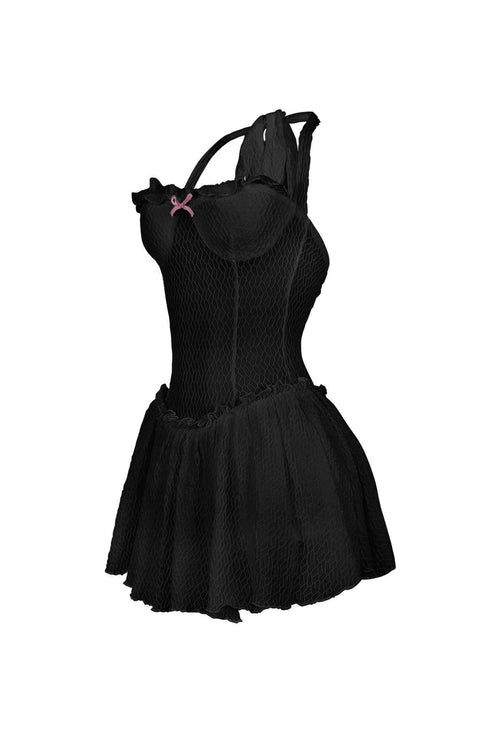 Selah Lace Halter Mini Dress With Bow